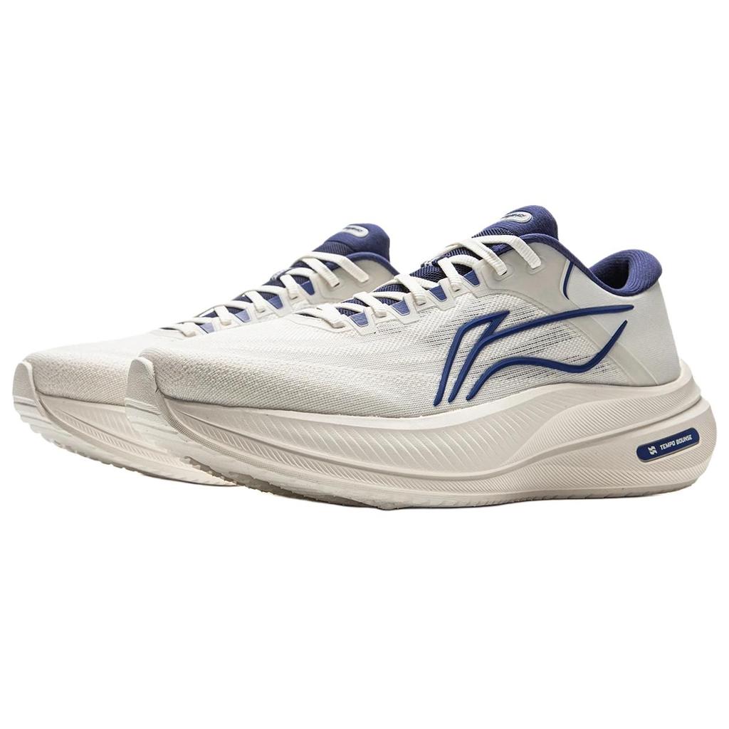 LiNing Yueying 5 Cushioning Abrasion Resistant Breathable Rebound Low Top Sky Wave Technology Running Shoes Men's Ivory ARHV015-15