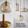 Nordic LED High Quality Glass Pendant Light Gold Coloured Head Various Shapes of glassBedroom Living Room Restaurant Corridor