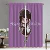 Home Interior Curtains 2 Pieces Demon Slayer Curtains Child Room Blackout Curtain for Room 2 Panel Shades Partition Living