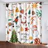 Flower Style Christmas Curtain Decoration Cartoon Santa Curtain Elk Snowman Christmas Tree Children's Room Decoration