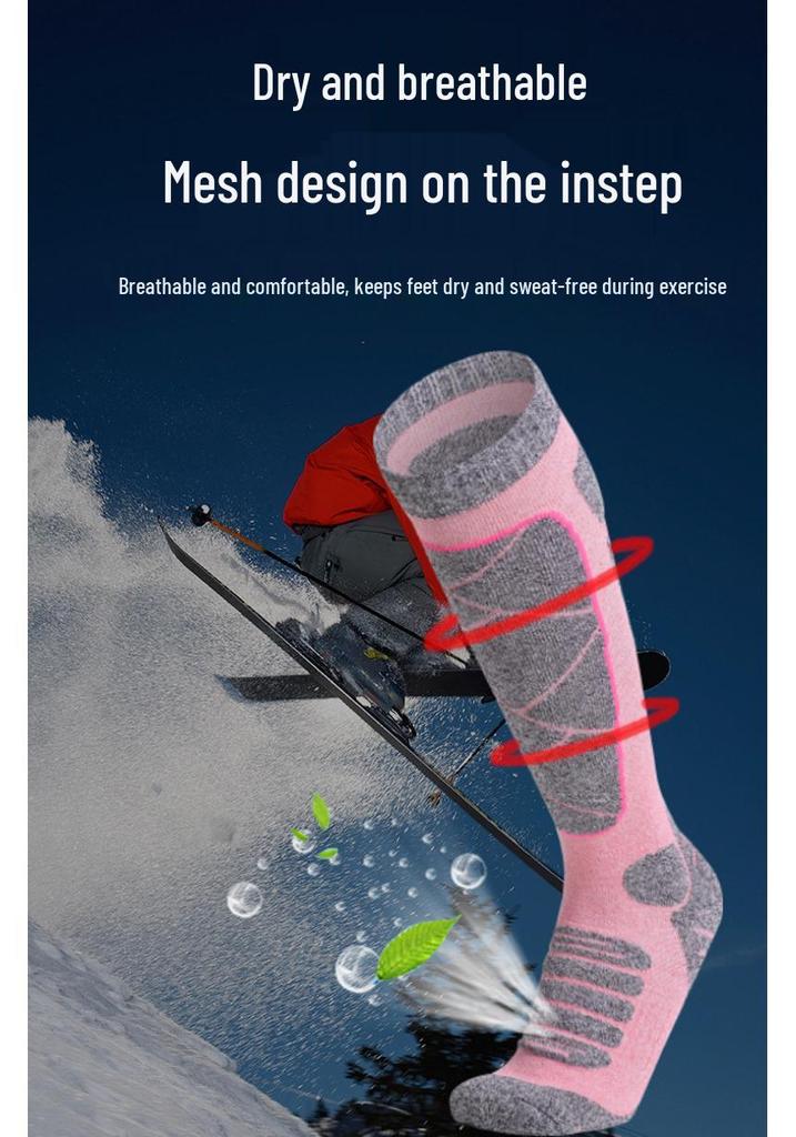 Smart Heated Winter Socks with USB Charging, Three-Speed Temperature Control for Men and Women - Ideal for Skiing and Warmth