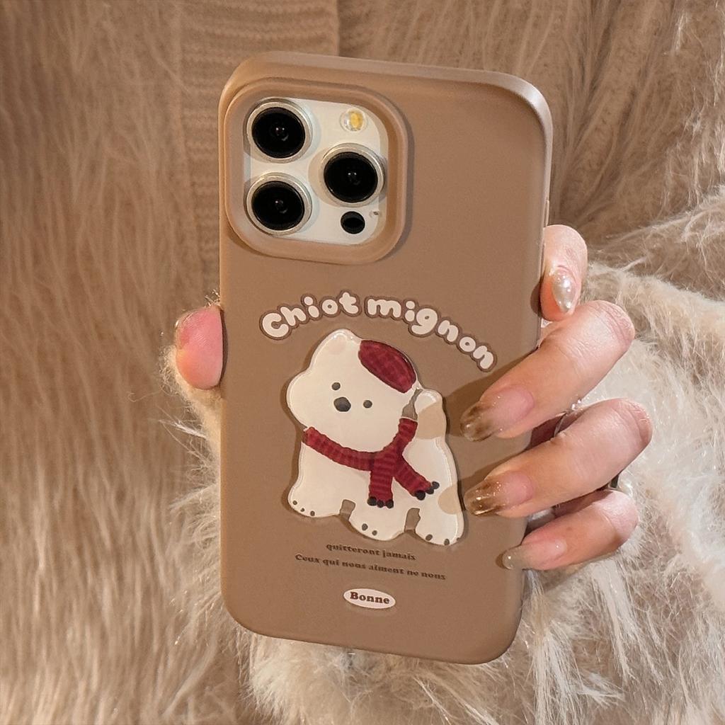 Autumn and Winter Couple Cartoon Animal iPhone 16 Phone Case Suitable for iPhone 17, 13, 15 Pro Max Soft Case