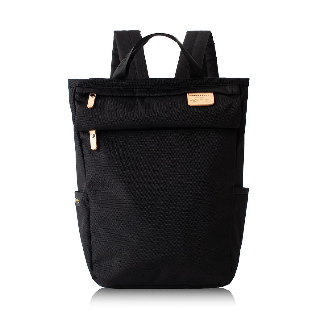 Heart Made Factory FY-0950 Tote Backpack, Unisex, A4 Size, Cordura Poly, Lisse Style Series (Black)