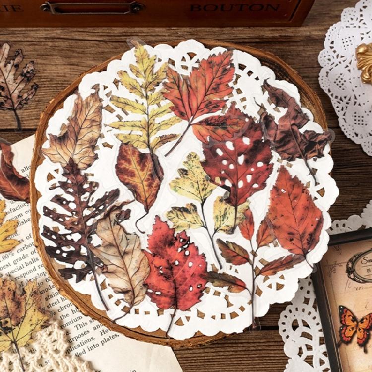 Blatt Blume Hintergrund Aufkleber Klebend PET Aufkleber Scrapbooking Dekorationsmaterial für Journal Planer Kunsthandwerk