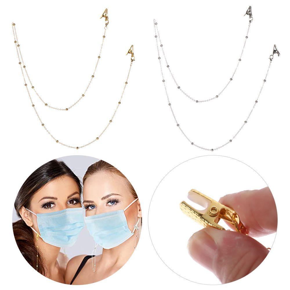 Beaded With Alligator Clips Mask Holder Glasses Chain Necklace Strap Mask Lanyards Ear Saver Holder