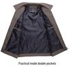 Men's Lapel Jacket - Mid-Aged & Elderly Spring/Autumn/Winter Overcoat Dad's Wear