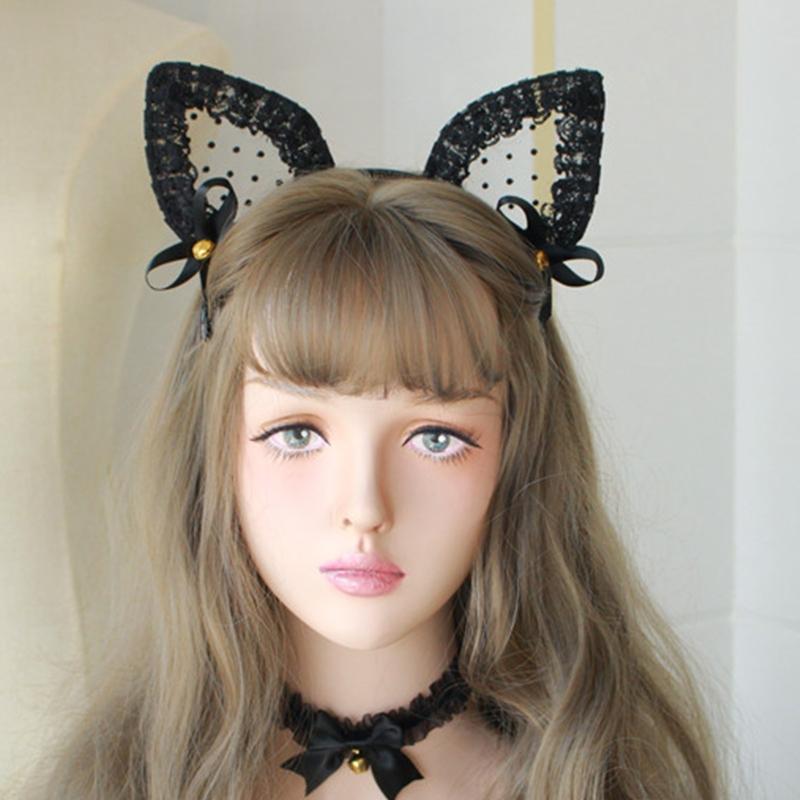 Women Girls Cute Cartoon for Cat Ears Shaped Headband Multi Color Hair Hoop Makeup Wash Face Christmas Party Headpiece