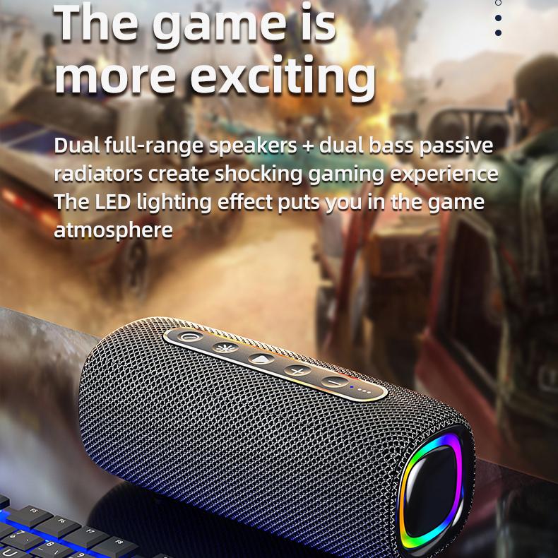 20W Wireless Bluetooth Speaker EBS608 Hifi Boombox Bluetooth 5.3 Powerful Bass RGB LED Light TF Card USB disk Play Long Playback Time for Music