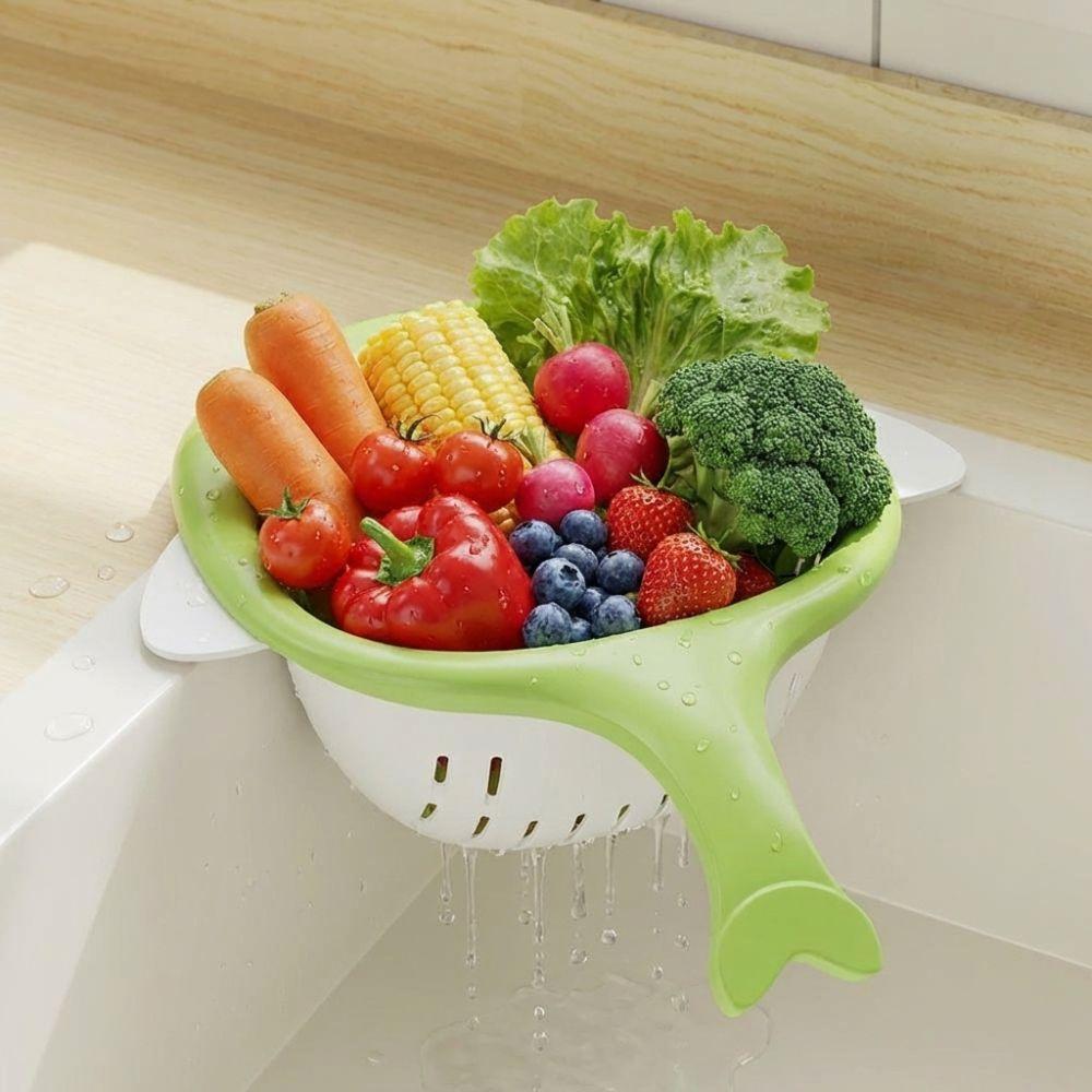 Quick Draining Magnetic Sink Colander Leak-proof Kitchen Sink Drainer Fruit Vegetable Washing