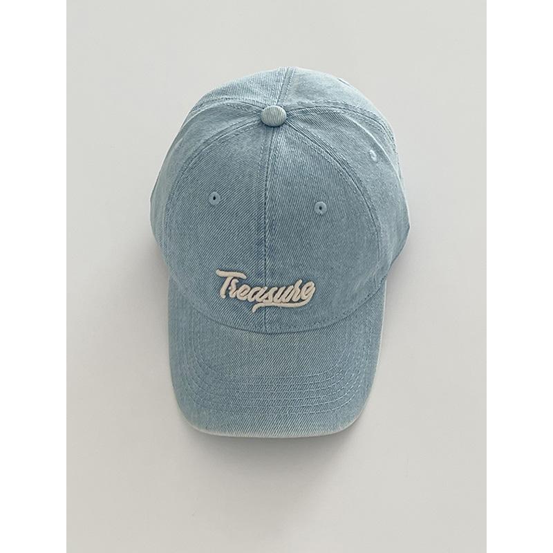 Baseball cap women's four seasons versatile heavy industry washed old embroidery cap deep top big head circumference hat men show small face