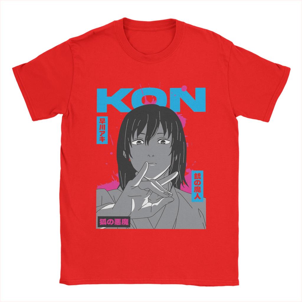 Kon Technique Reze Chainsaw Man Japanese Manga Men's T Shirts Novelty Tees Short Sleeve O Neck T-Shirt Cotton Plus Size Clothes