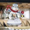 Snowman Santa Claus Wall Clings Stickers Music Box Christmas Stickers Window Glass Decor Waterproof Decals