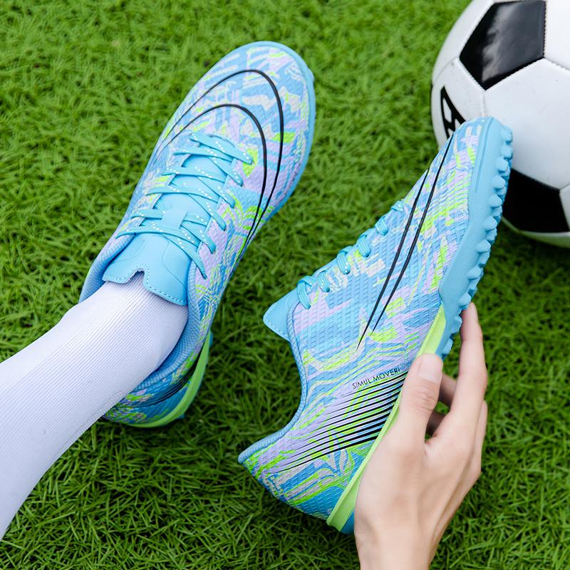 Children Soccer Shoes Professional Training TF/AG Boots Men Soccer Cleats Sneakers Kids Turf Futsal Football Shoes for Boys Size 34-45
