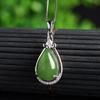 Tancise 925 Sterling Silver Classic Women Jade Necklace Pendant Zircon Fashion Gift