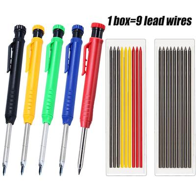 2.8mm Solid Carpenter Mechanical Pencil With Sharpener For Woodworking Construction Long Head Carpenter Pencil Stationery Tools