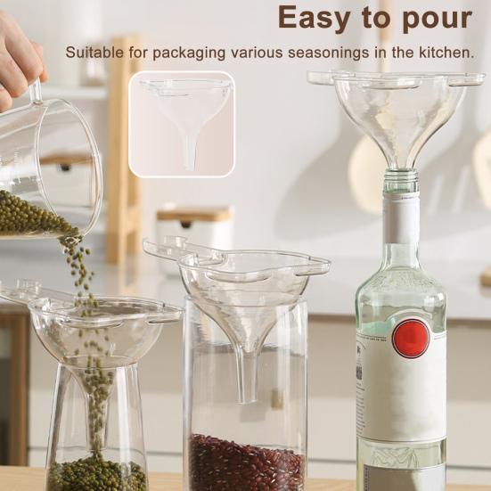 Yousheng Kitchen Filter Funnel with Detachable Filter Wide Mouth Food Strainer for Oil & Liquid Pouring Easy-Grip Handle Home Cooking Helper