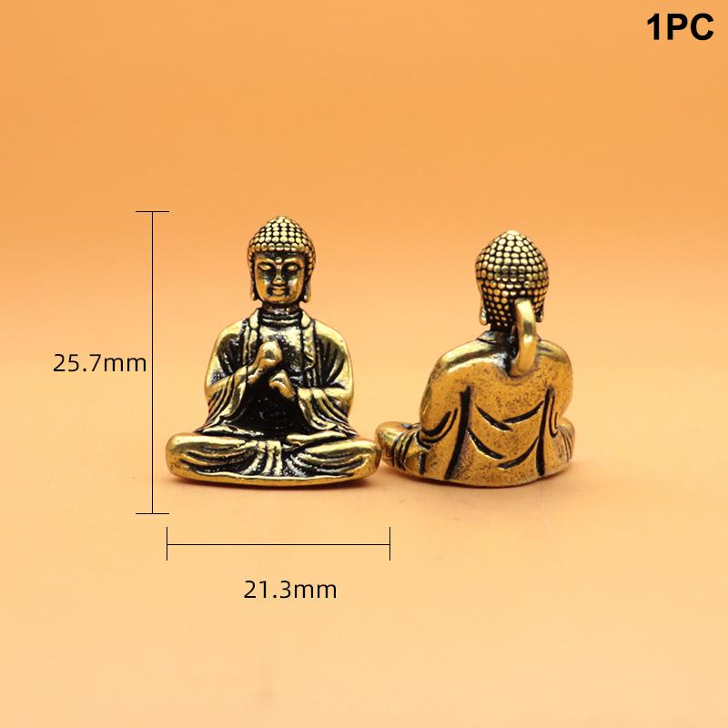 Čistá mosaz miniaturní dekorace Buddhy Šákjamuni domácí dekorace miniaturní figurka