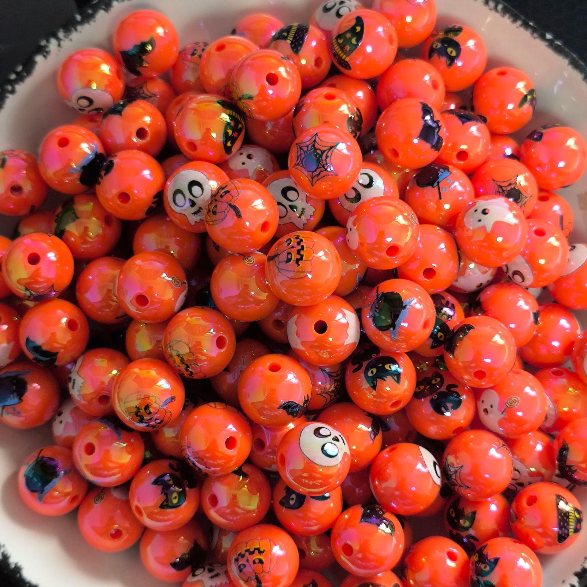 Halloween Skull Acrylic Beads for DIY Pen Accessories
