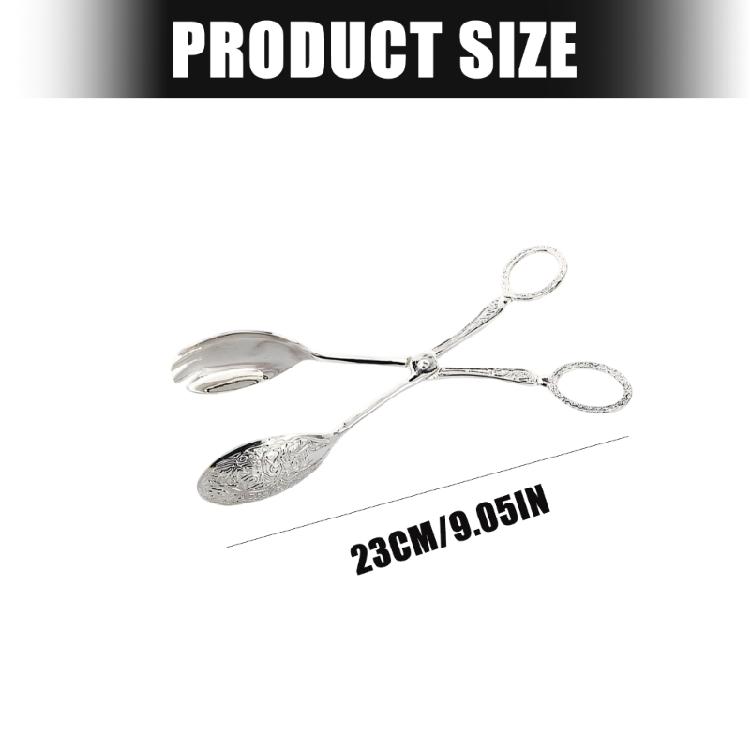Pinze da Servizio per Cucina Buffet Festa Catering Alluminio Incisione Cibo Torta Pane Cucina Pinze per Insalata Multifunzione