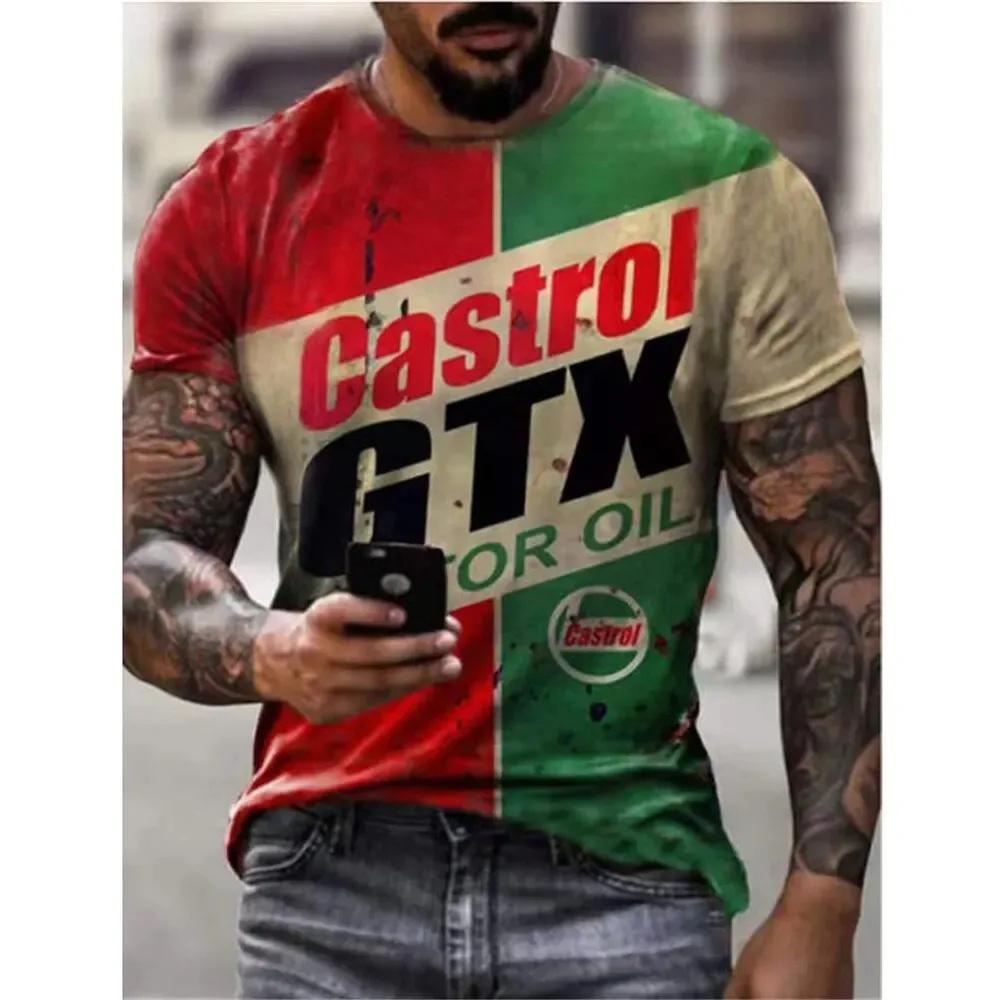 Men's T-Shirt 3D Graphics Texaco Car Oil Pullover Fashion Summer Casual Tops Sweatshirt Men's Harajuku T-Shirt Clothing