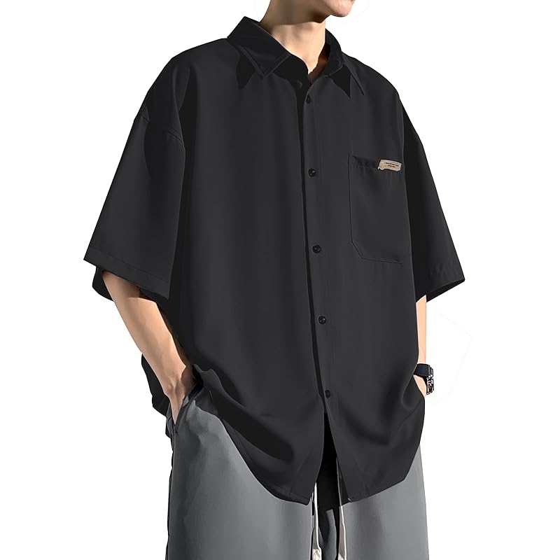 

[Metakey] shirt men s short sleeve summer clothes half sleeve Big size Relaxing ice silk Cool feeling cool breathable comfortable light soft business