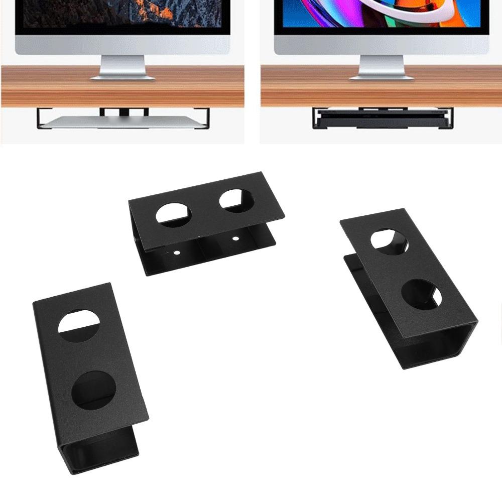3pcs Black Under Desk Shelf Space Saving Under Desk Device Holder Laptop Mount  Desks Organization