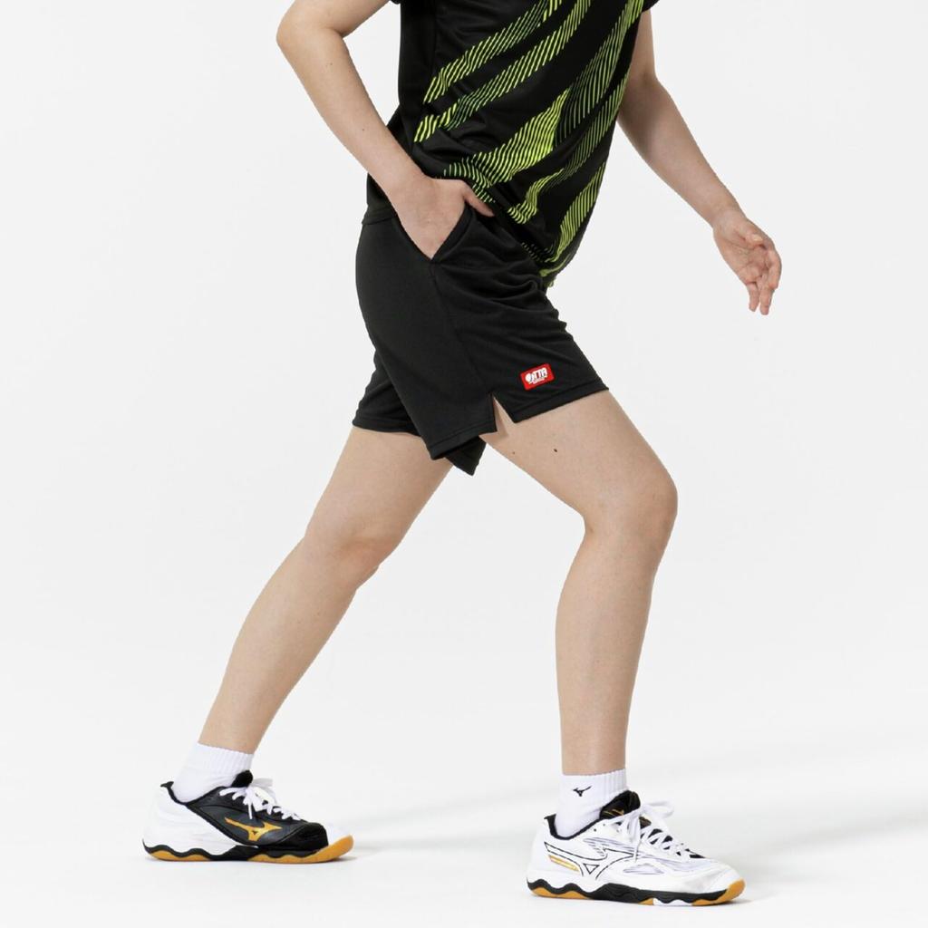 Table Tennis Game Size 82JBC202 Pants, Sweat-Wicking, Quick-Drying, Women's, Black, L,