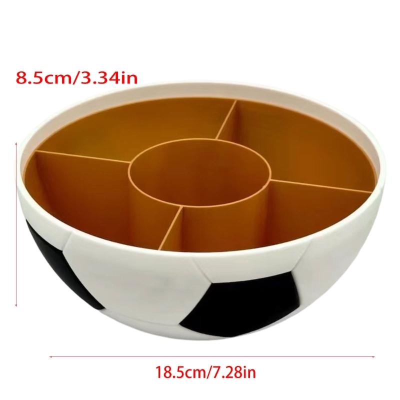 Soccer Shape Snacks Bowl Plastic Food Container Football Style Snacks Dish For Nut Popcorns Candy At Parties