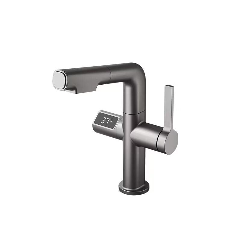 

Цифровой смеситель для раковины TLXT с подъемным и выдвижным изливом