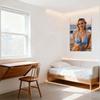 Sexy Blonde Woman Sunset Beach Scene Vintage Tin Sign Rustic Framed Metal Poster for Home Wall Decor