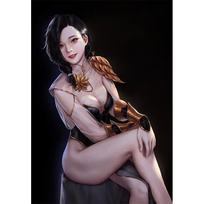 Print Game Dealer Rabbit Ear Nude Sexy Anime Girl Art Posters Wall Art Canvas Painting for Living Room Home Decor Picture
