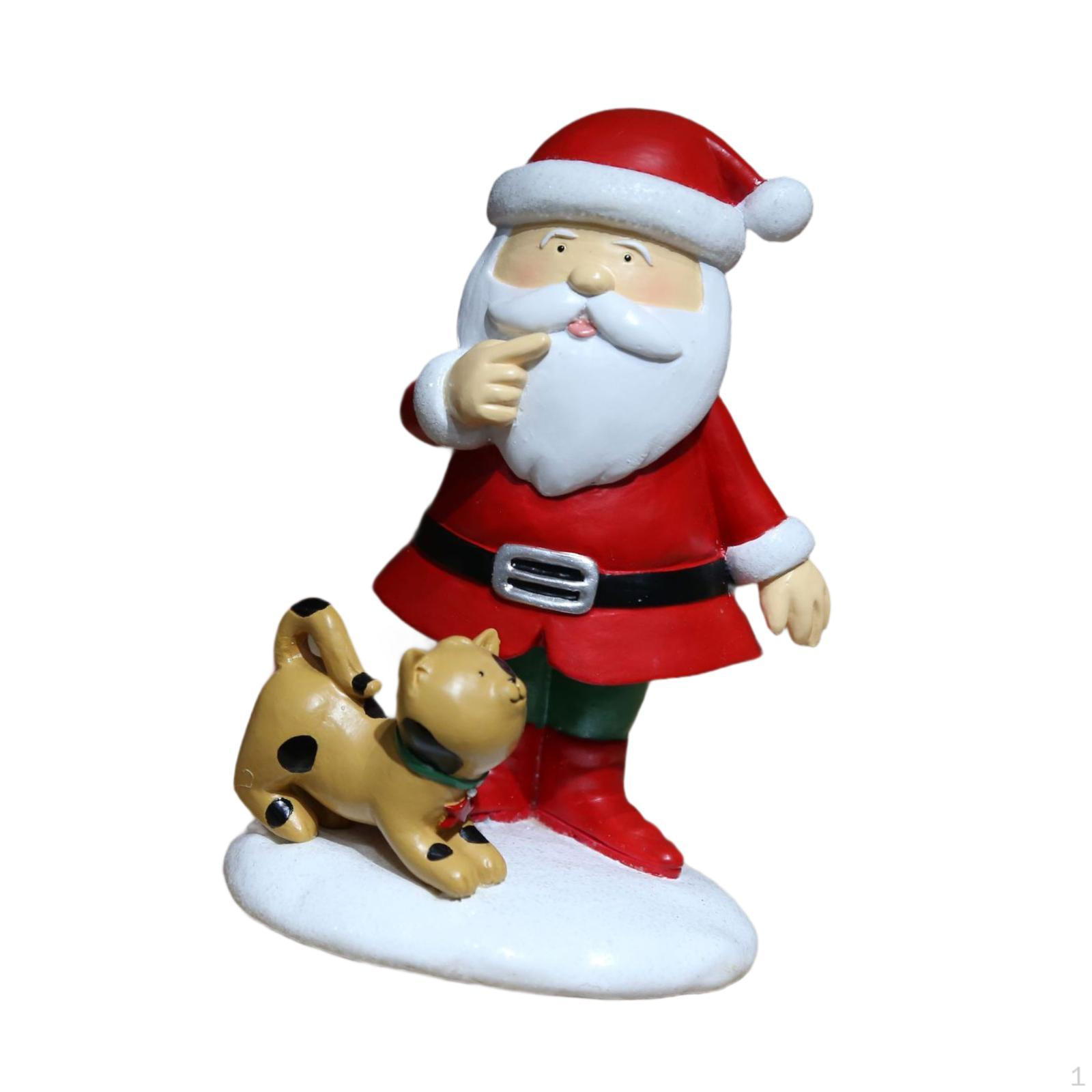 

Рождественская стоящая статуя Санта-Клауса, праздничная настольная фигурка, коллекционная скульптура для столовой with Cat