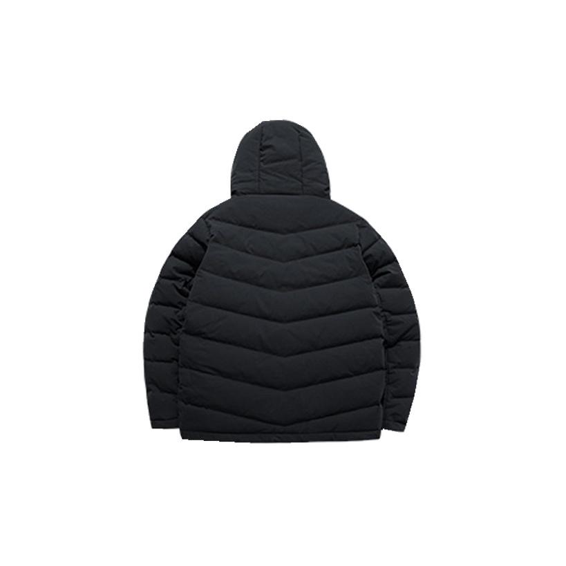 Anta Integrated Training Series Logo Print Hooded Down Jacket Men Outerwear Black 152147951-3