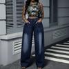 Womens Wide Leg Straight Cut Jeans 2026 Fall Loose Fit High Waist Denim Pants Curvy Plus Size