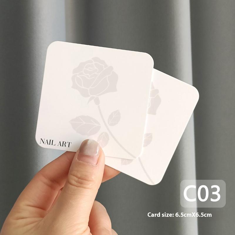 20 Sheets Press On Nail Bottom Flower Pattern Cardboard Photo Prop Handmade False Nail Art Tips Display Show Card Manicure Tools