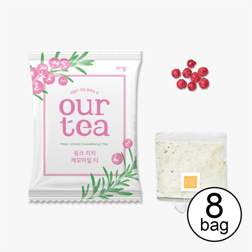 Jardin Our Tea – Корейский чай с настоящими фруктами, 8 пакетиков, ассорти вкусов Pink Lyche 8 bags (No box)