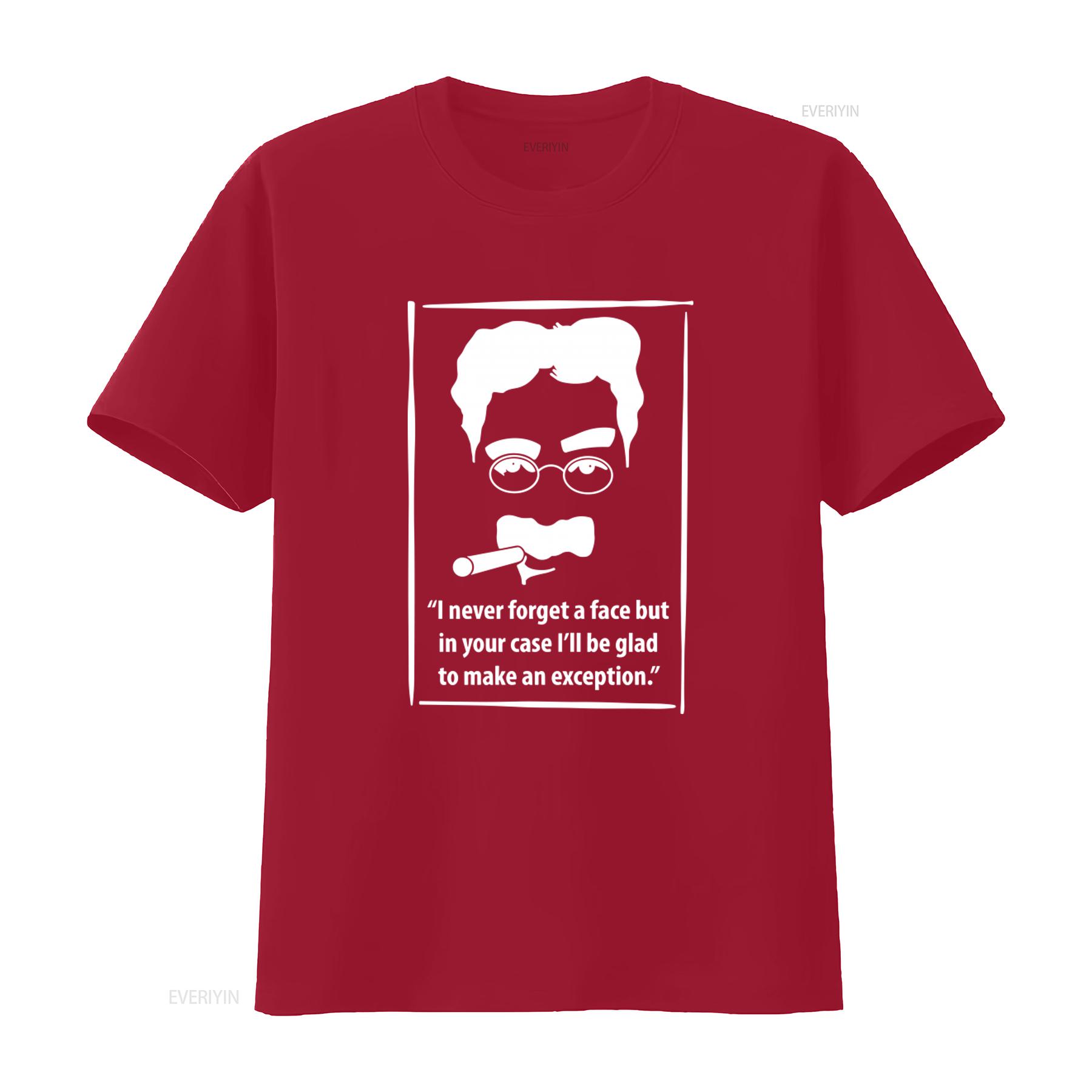 Groucho Marx Inspired Mens T Shirt with Never Forget a Face Quote Unique Design for Humor Lovers vintage Washed Stylish S