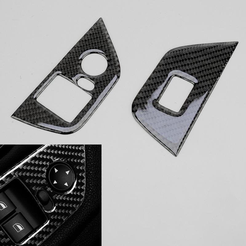 

1 Pair Car Door Window Lift Switch Covers Trims Fit for BMW Z4 E85 2003 2004 2005 2006 2007 2008 LHD Black Carbon Fiber