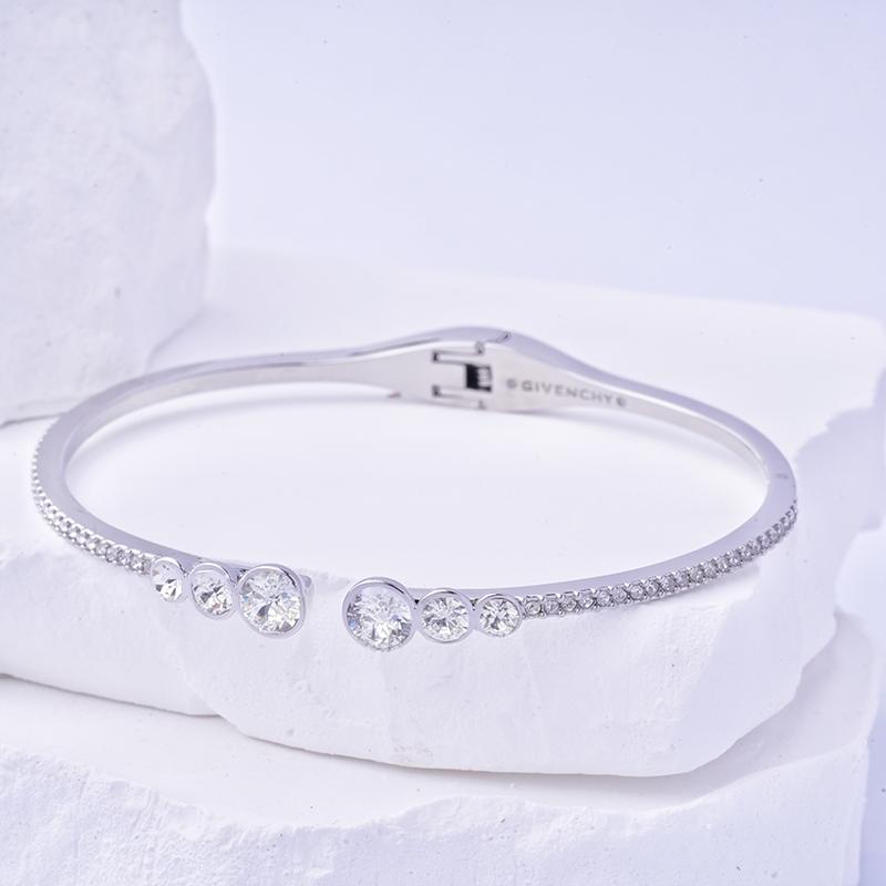 Givenchy Black Label Series Starry Love Gypsophila Pave Crystal Bracelet Unisex Couple Style Silver 13124629 60550534-NY0-Silver F
