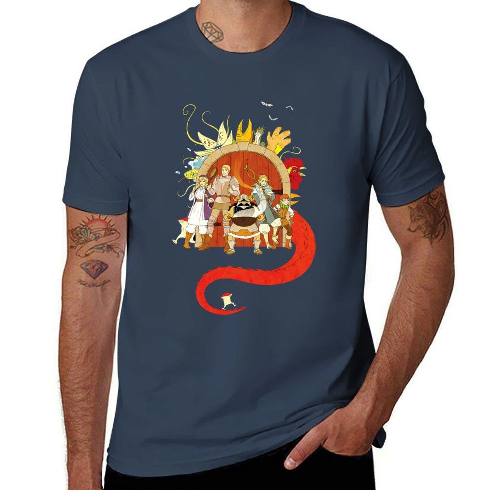 Dungeon Meshi Lets Eat Tshirt Basic Simple Design Short Sleeve Shirt S