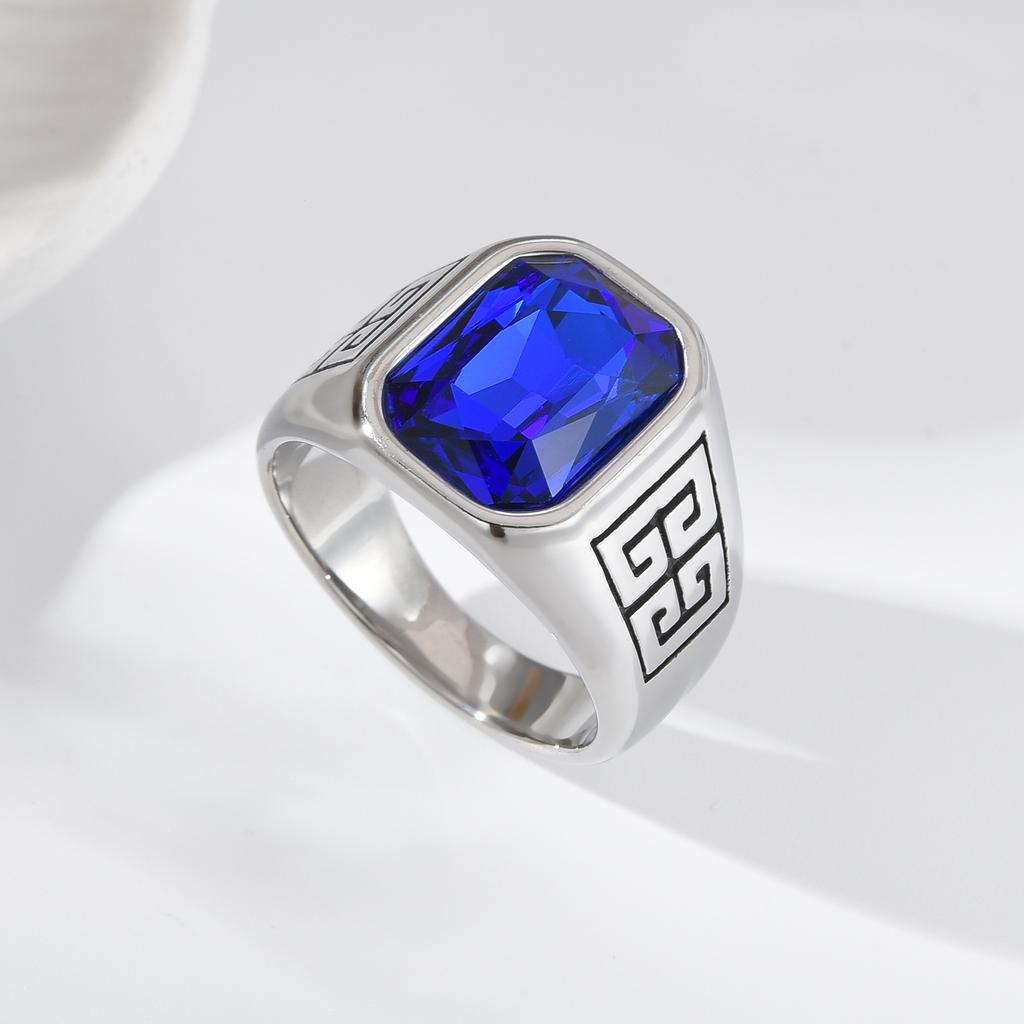 A3485 Men's High Quality 316LStainless Steel Onyx Watchband Rings Classic  Trend Jewelry Product