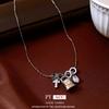 Cross Zircon Adjustable Pendant Necklace Design Sense Niche Retro Style Sweater Chain Temperament Necklace Women