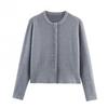 European and American Style, New Women's Fashion, Versatile, and Cross-border Export Spherical Button Knit Jacket