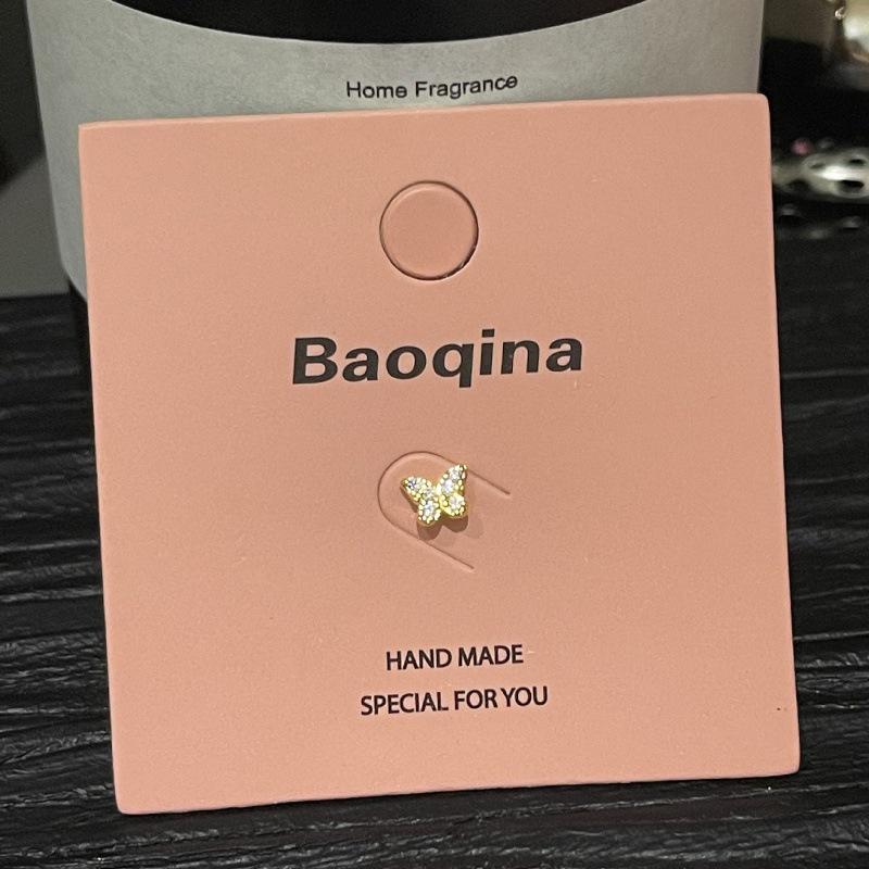 Pink Card Baoqina Flat Threaded Cartilage Stud: Trendy Cross-border Hot-Selling Piercing Jewelry
