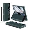 Samsung Z Fold6 Mobile Phone Chitin Leather Bracket Folding Screen Anti Fall Flip Cover Leather Case Film Integrated Pen Slot