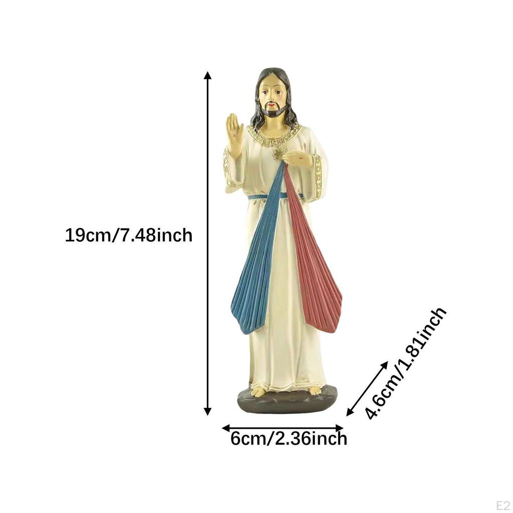 Estatua de Jesús de la Divina Misericordia Resina Figurilla Coleccionable Artesanía Decoración Escultura Religiosa Ornamento