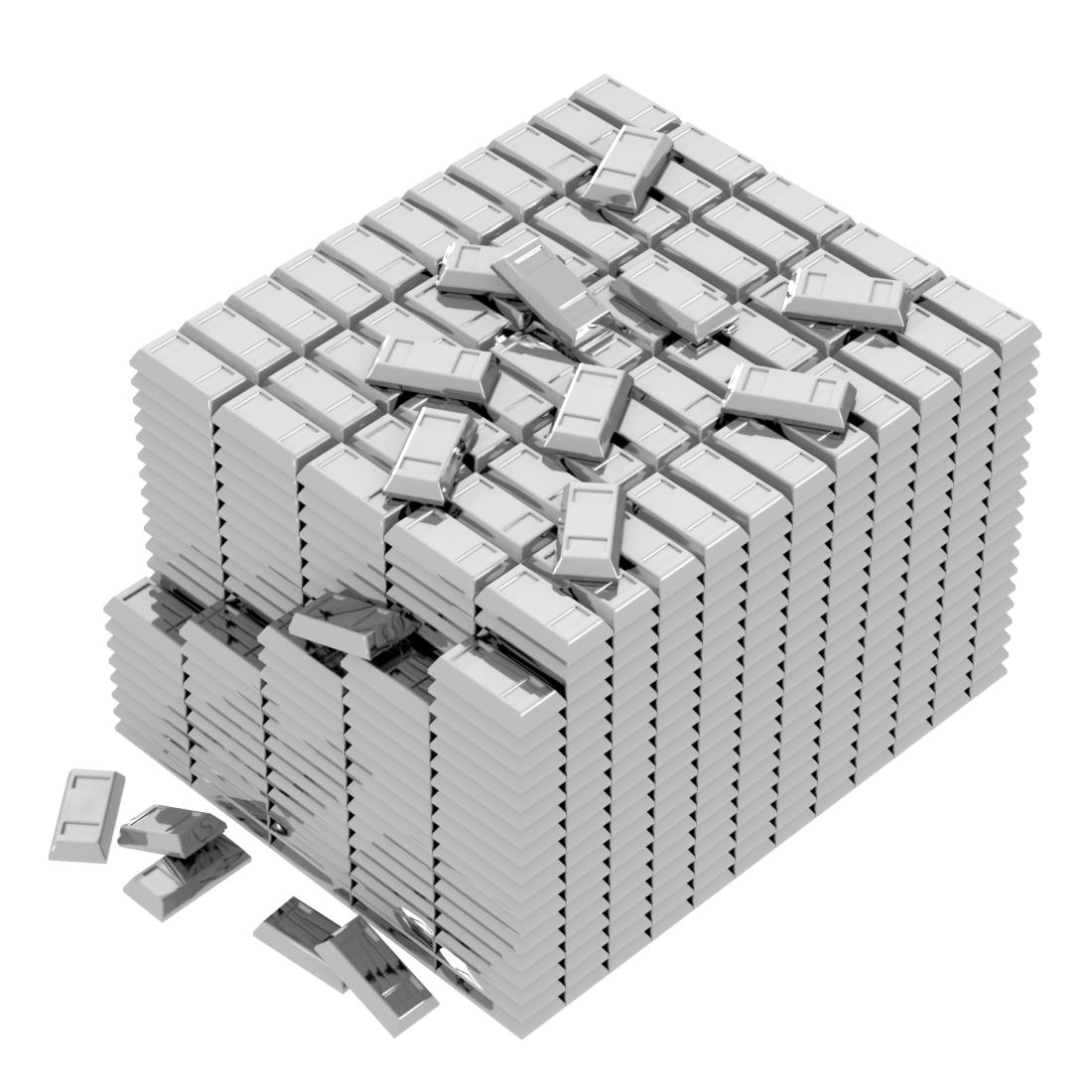 

Срібний злиток 99563 Столовий прибор Гроші MOC Будівельні блоки Іграшки Дитяча колекція Сувенір Подарунок Гра в уяву Декорація Подарунок для хлопчика 2PCS