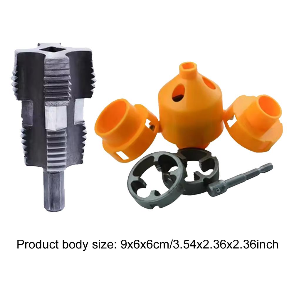 

PVC Pipe Threader Kit with 1/2 3/4 1Inch Dies Pipe Threader Pipe Enebrador Round Die With Buckle NPT Pipe Threading Machine Tool