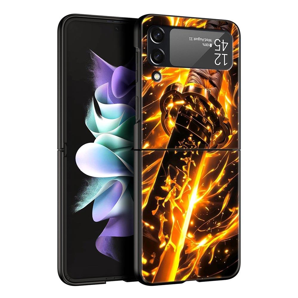 Das Schwert Kreatives Muster Harte PC-Handyhülle Für Samsung Galaxy Z Flip 7 6 5 4 Schwarze Hülle Für Galaxy Z Flip 3 Faltbare Schale