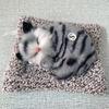 Simulated Cat Ornament With Built-in Activated Carbon Purifying Air Cute Doll Car Decor Sleeping Cat Figurine Press To Sound